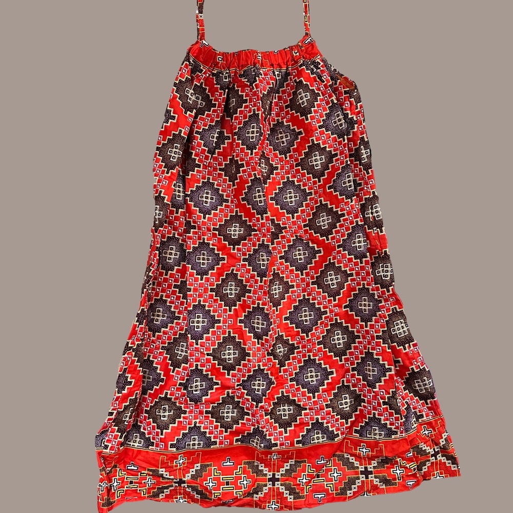 Stylish Red and Black Handmade African Dress